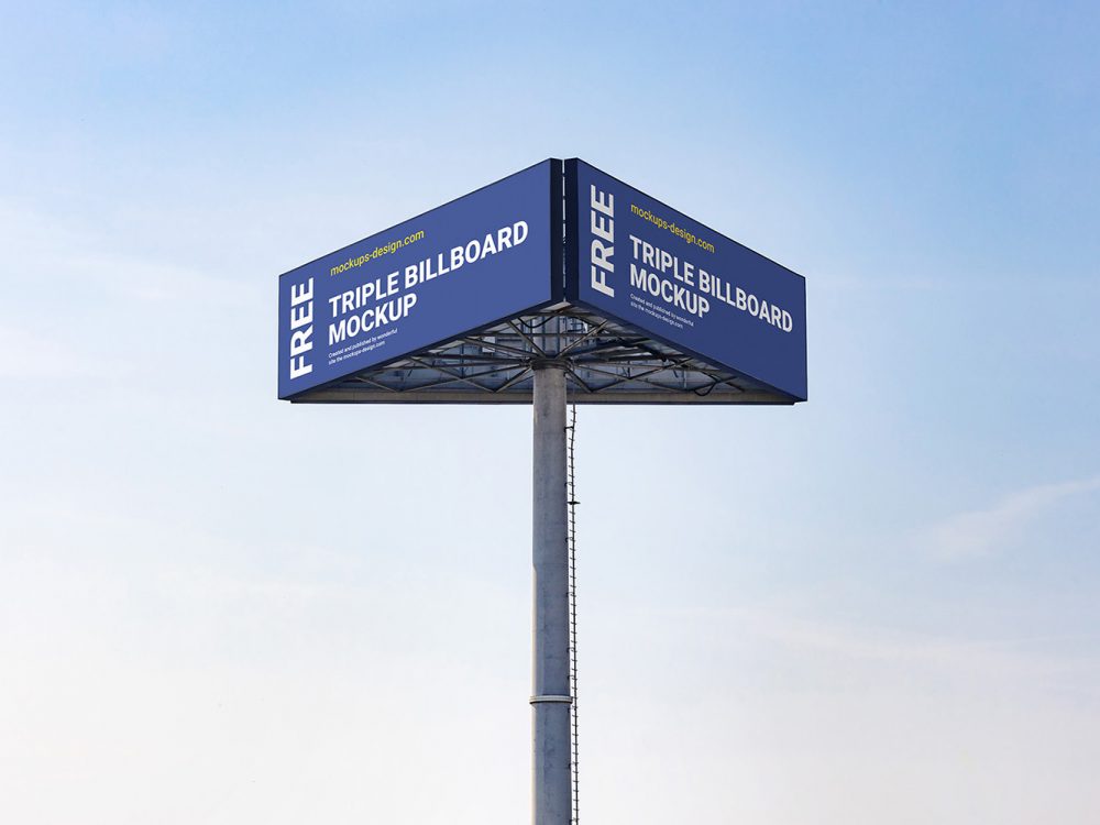 Triple Billboard Mockup