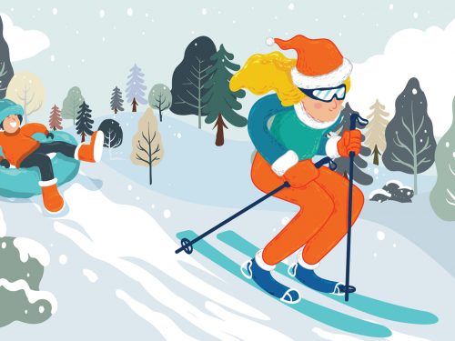 Winter Activity Free Vector Illustration