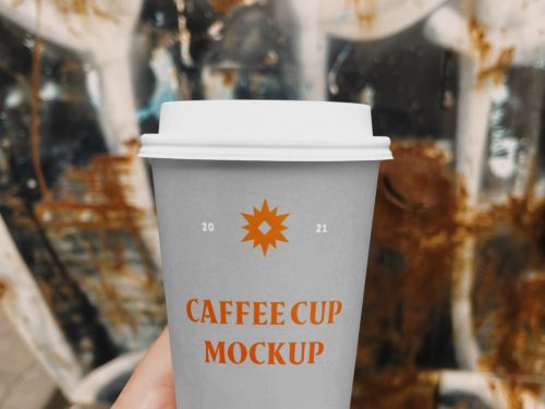 Coffee Cup on Street Mockup