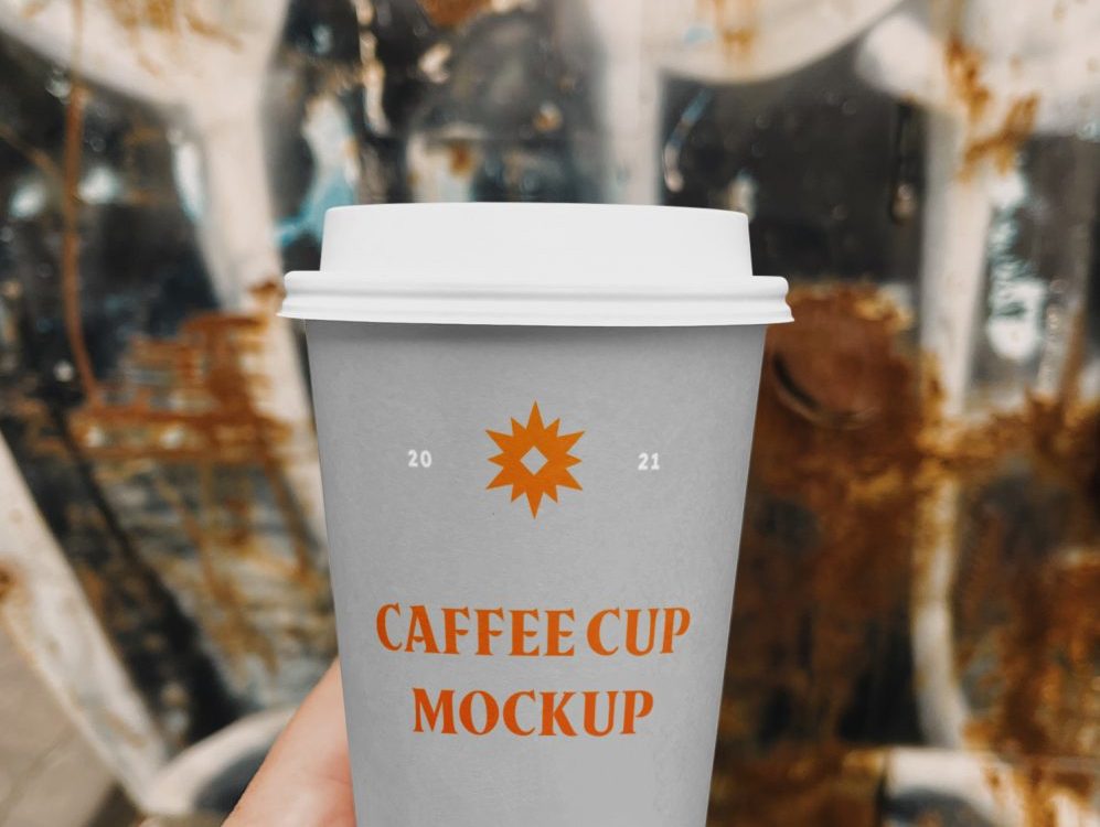 Coffee Cup on Street Mockup