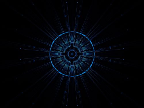 Cosmic Background with Colorful Laser Lights