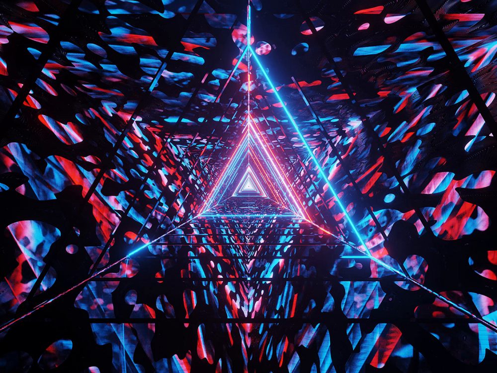 Cosmic Background with Colorful Laser Lights