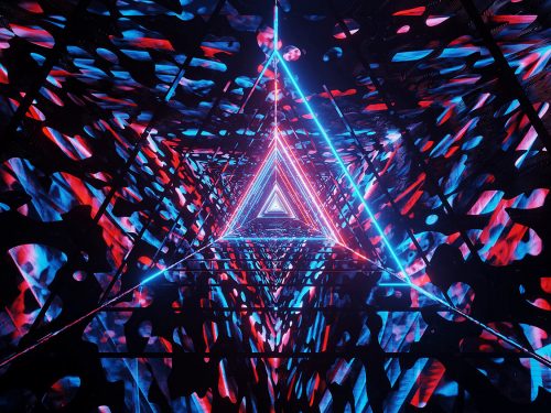 Cosmic Background with Colorful Laser Lights