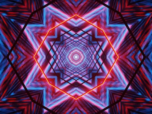 Cosmic Background with Colorful Laser Lights