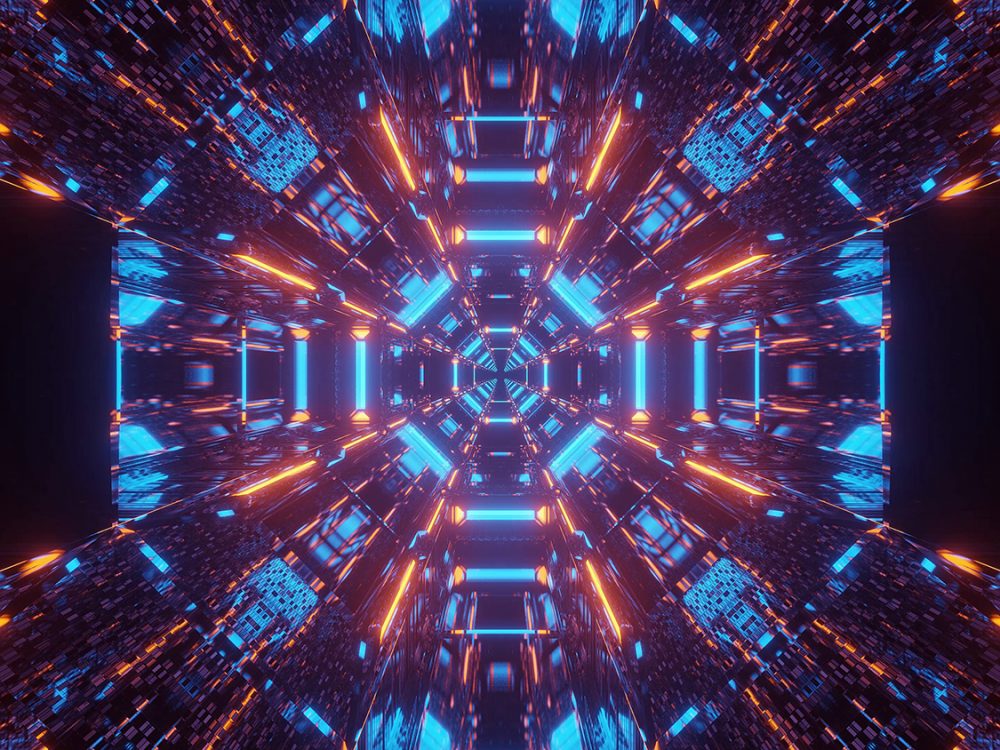 Cosmic Background with Colorful Laser Lights