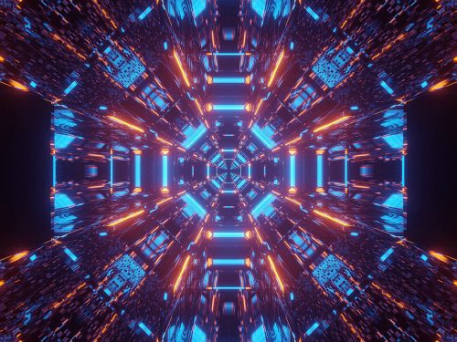 Cosmic Background with Colorful Laser Lights