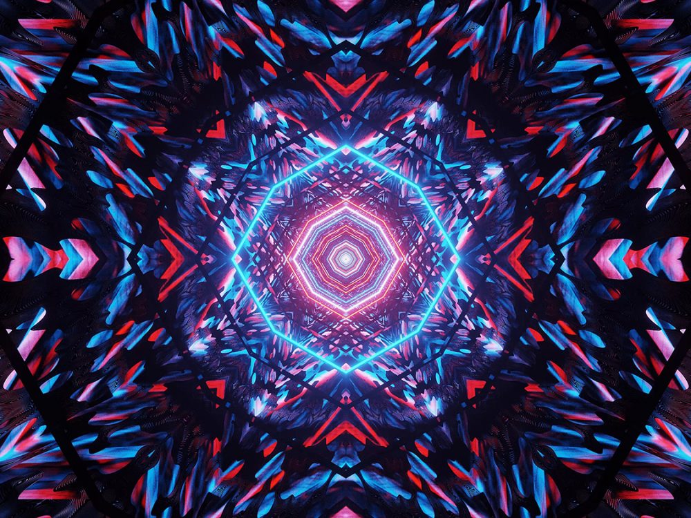 Cosmic Background with Colorful Laser Lights