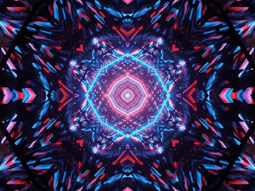 Cosmic Background with Colorful Laser Lights