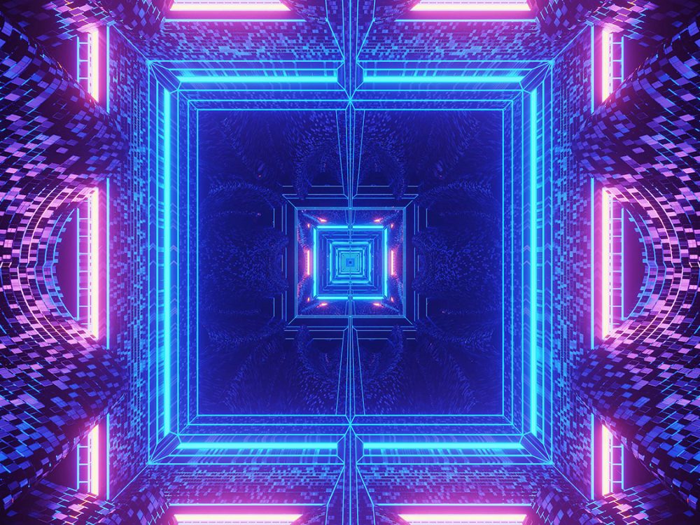 Cosmic Background with Colorful Laser Lights