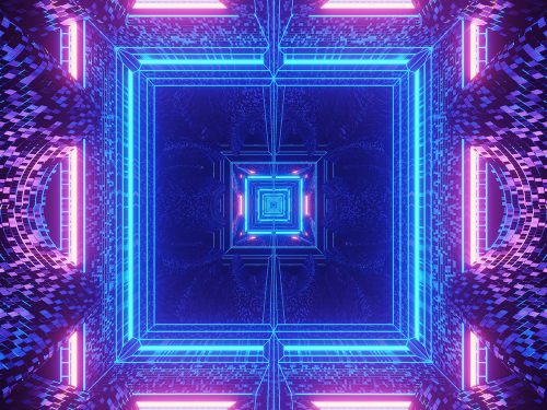 Cosmic Background with Colorful Laser Lights