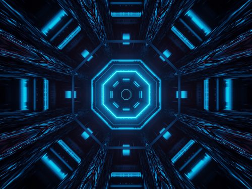 Cosmic Background with Colorful Laser Lights