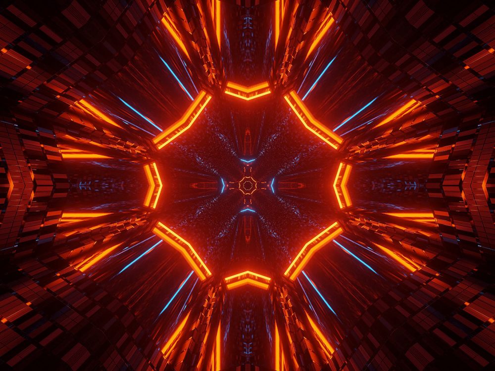 Cosmic Background with Colorful Laser Lights