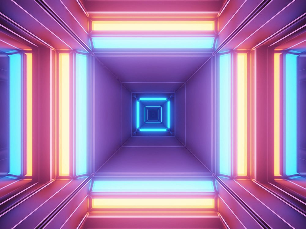 Cosmic Background with Colorful Laser Lights