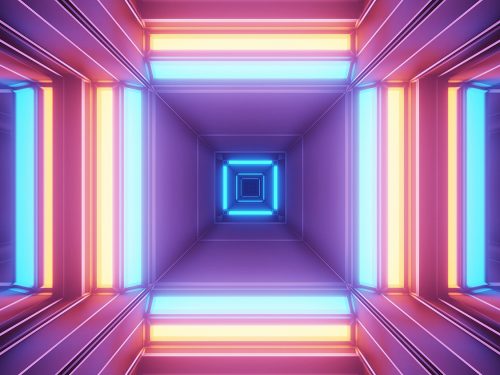 Cosmic Background with Colorful Laser Lights