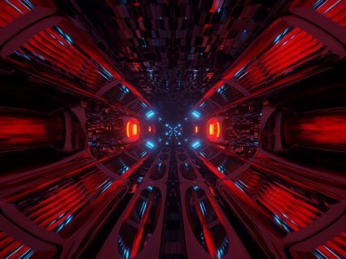 Cosmic Background with Colorful Laser Lights