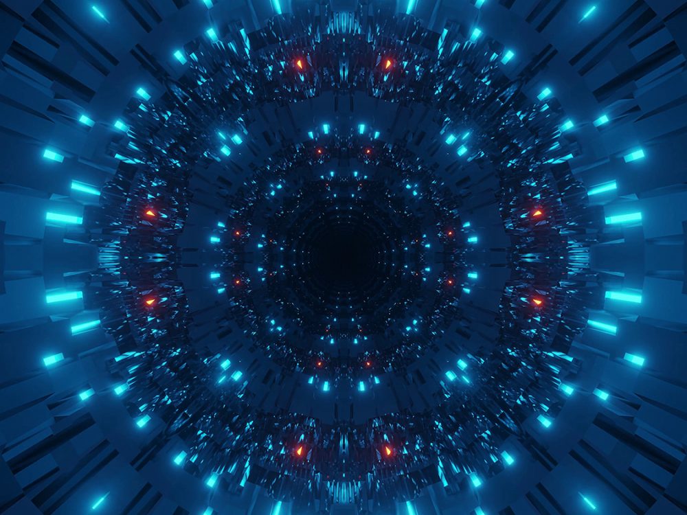 Cosmic Background with Colorful Laser Lights