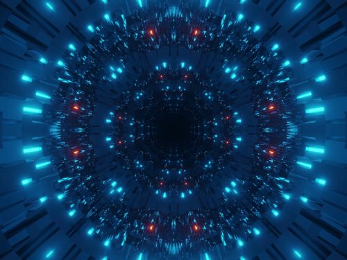 Cosmic Background with Colorful Laser Lights