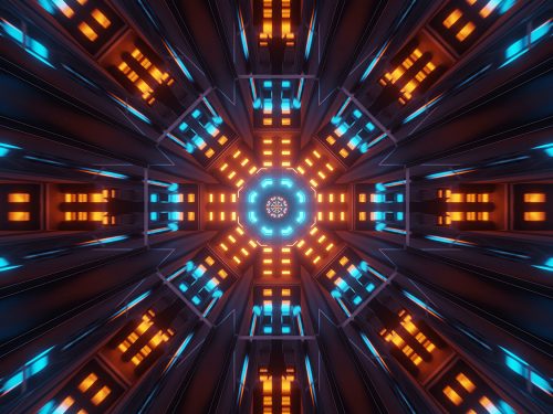 Cosmic Background with Colorful Laser Lights