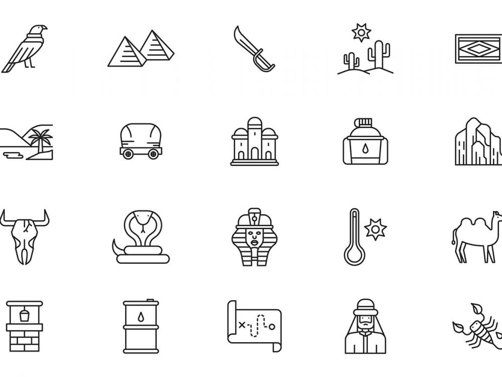 Desert Line Icons