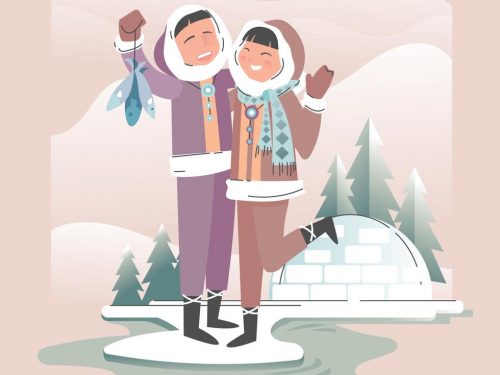 Eskimos Free Vector Illustration