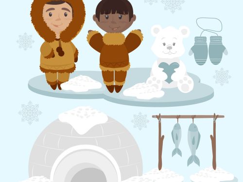 Eskimos Free Vector Illustration
