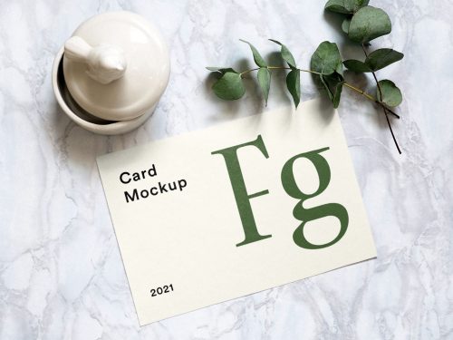 Paper Square Card PSD Mockup