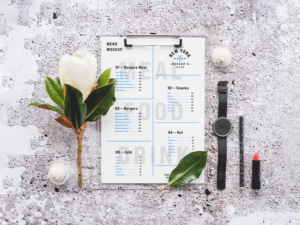 Menu on Concreate Mockup