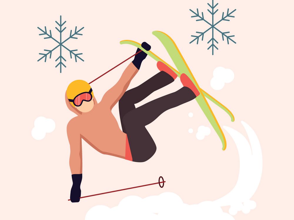 Skier Illustration Free Vector