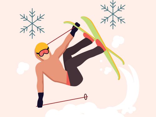 Skier Illustration Free Vector