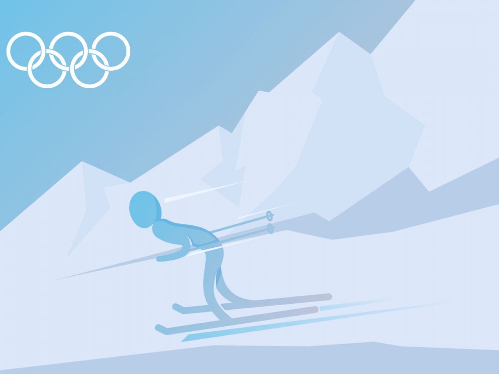 Skier Illustration Free Vector