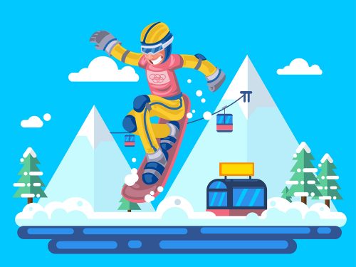Skier Illustration Free Vector