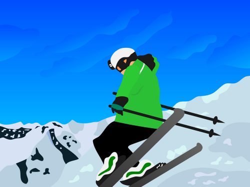 Skier Illustration Free Vector