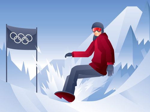 Snowboarding Free Vector Illustration