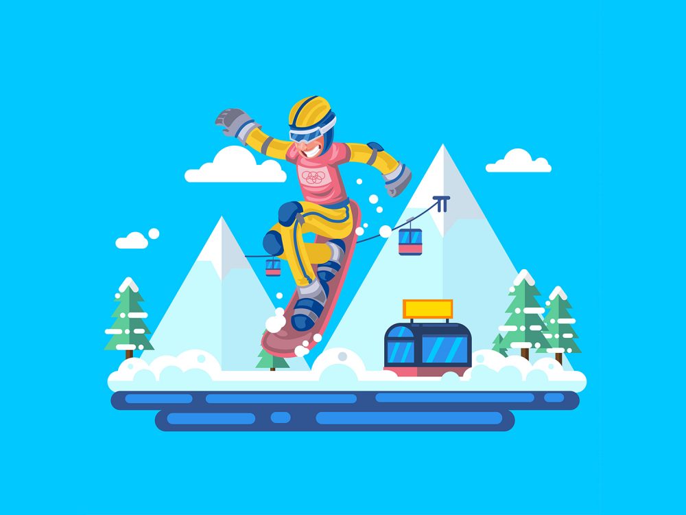 Snowboarding Free Vector Illustration