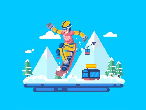 Snowboarding Free Vector Illustration