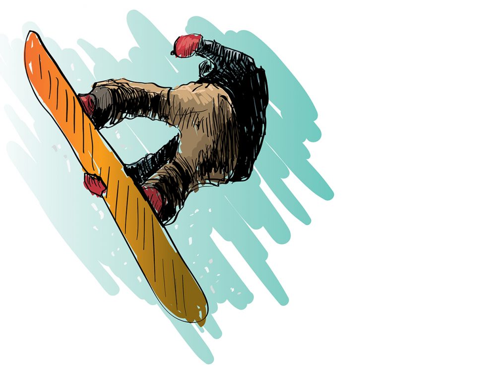 Snowboarding Free Vector Illustration