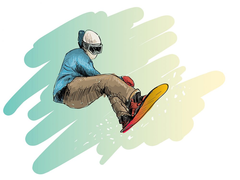 Snowboarding Free Vector Illustration