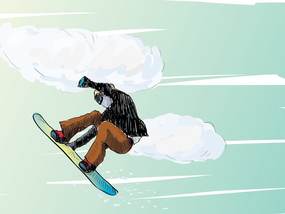 Snowboarding Free Vector Illustration