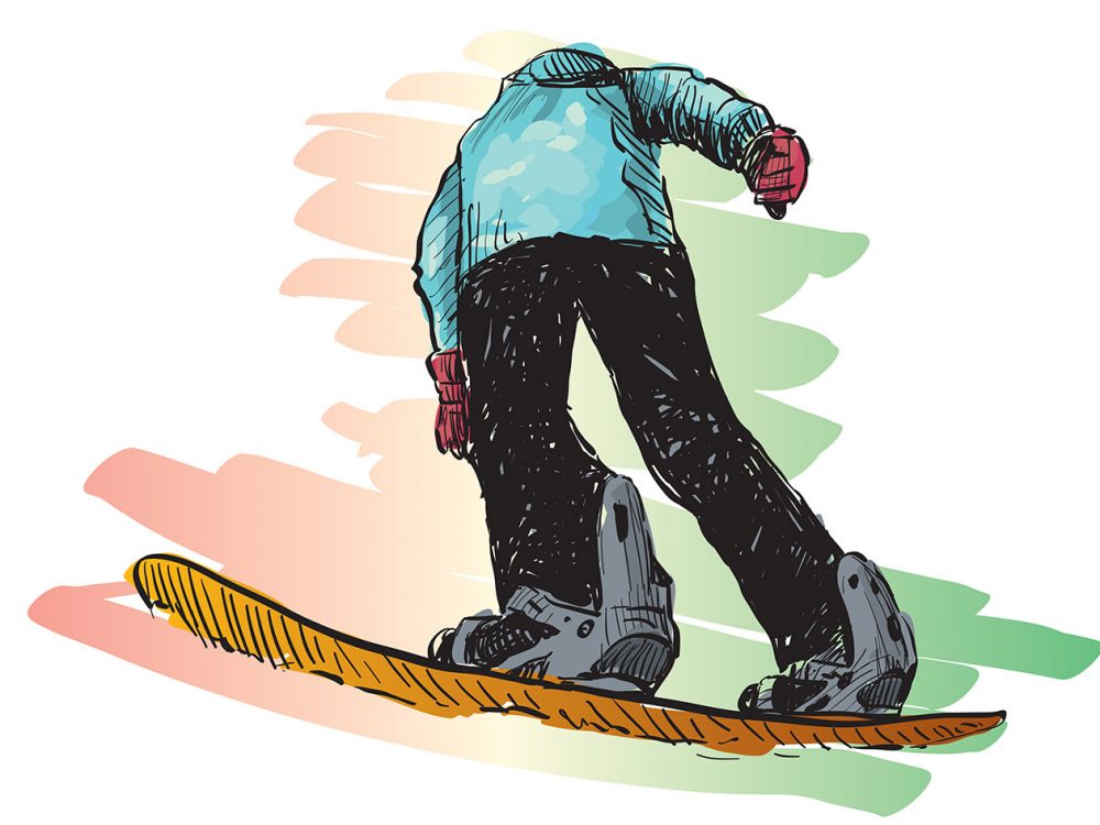 Snowboarding Free Vector Illustration