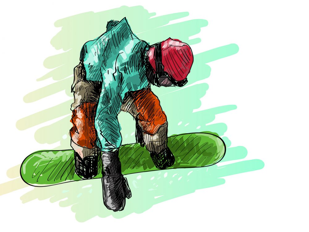 Snowboarding Free Vector Illustration