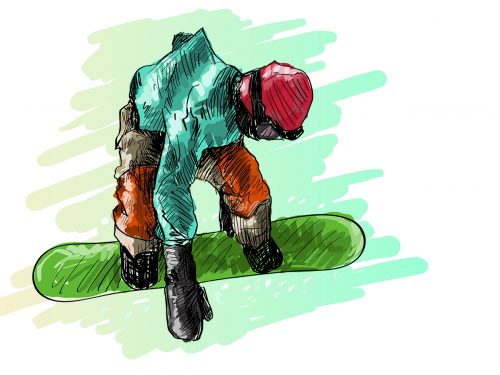 Snowboarding Free Vector Illustration