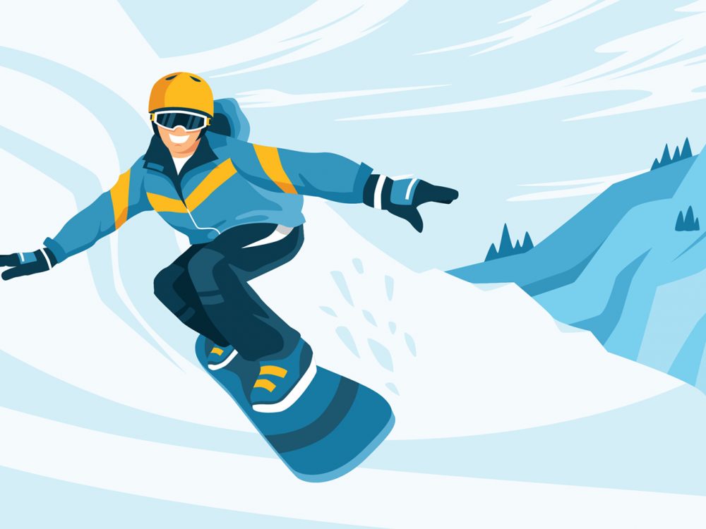 Snowboarding Free Vector Illustration