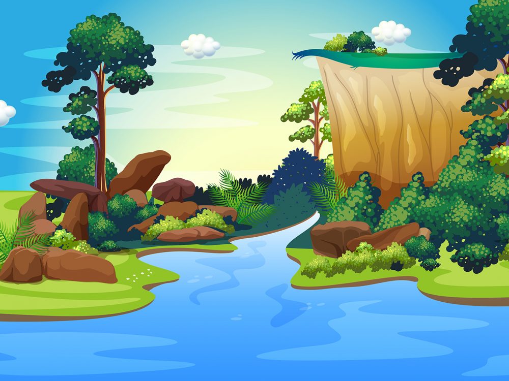 Spring Landscape Nature Illustration