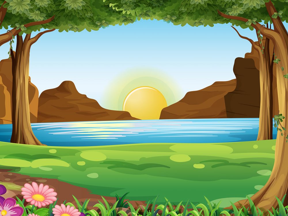 Spring Landscape Nature Illustration