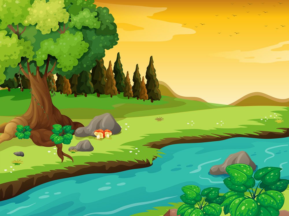 Spring Landscape Nature Illustration