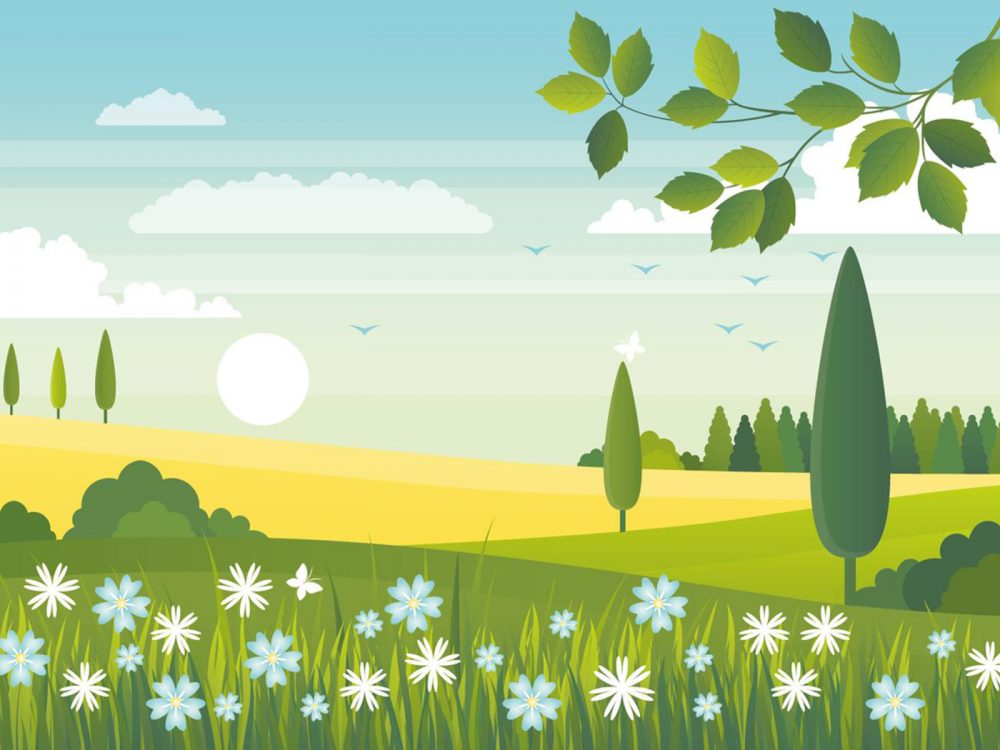 Spring Landscape Nature Illustration