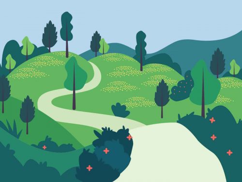 Spring Landscape Nature Illustration