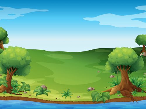 Spring Landscape Nature Illustration