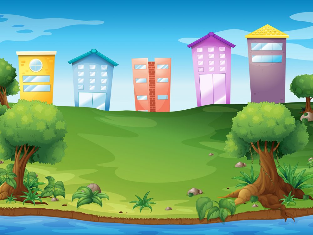 Spring Landscape Nature Illustration