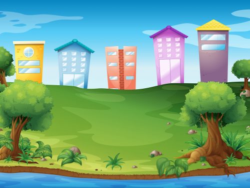 Spring Landscape Nature Illustration